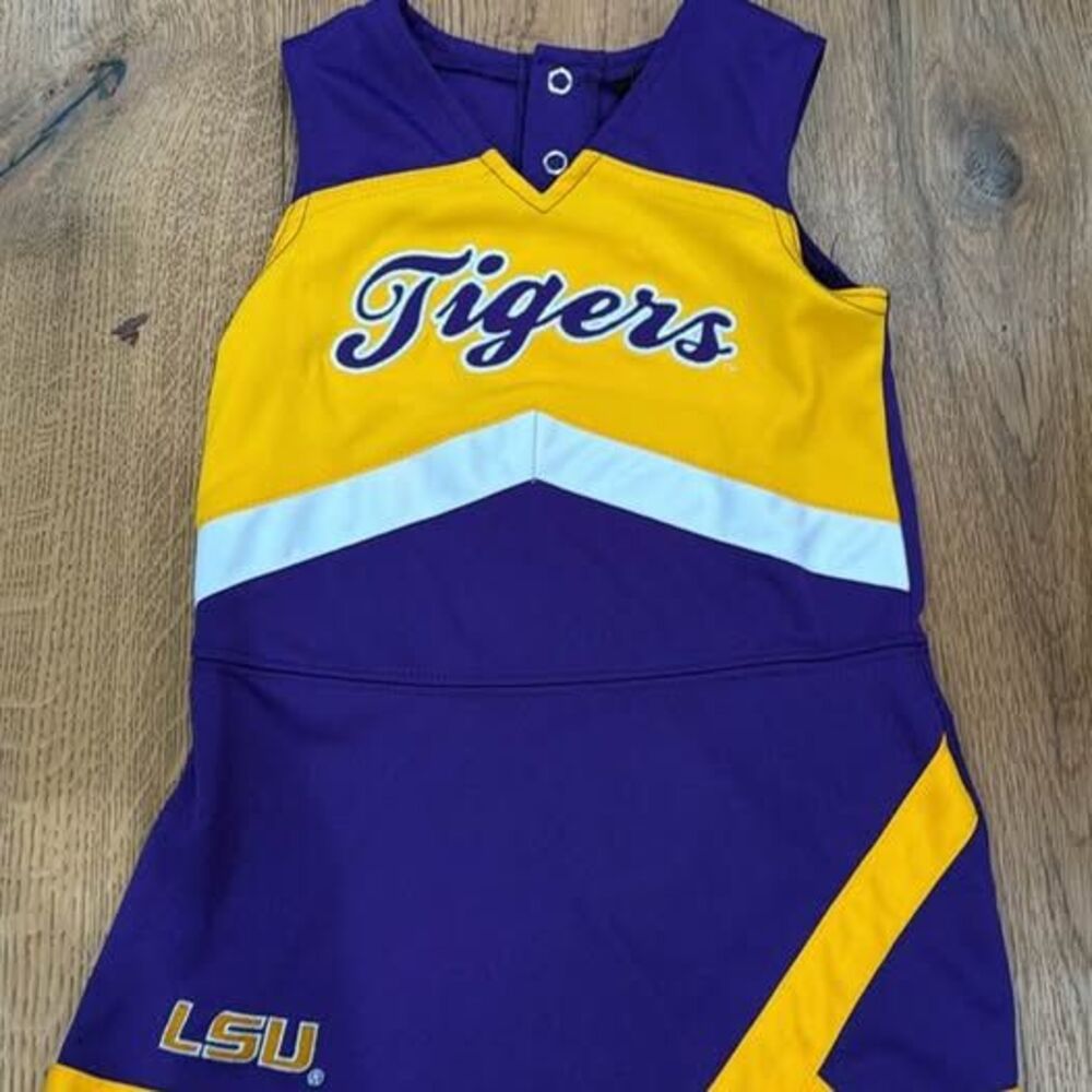 LSU Tigers Toddler embroidered Cheerleader Dress Size 2T